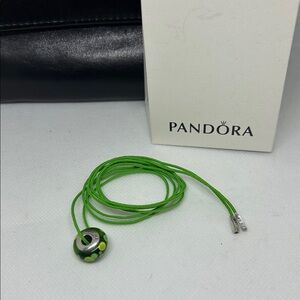 Pandora Vibrant Green Necklace with Murano Glass Charm